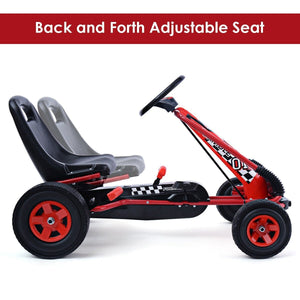 4 Wheels Kids Ride On Pedal Powered Bike Go Kart Racer Car Outdoor Play Toy-Red view 9
