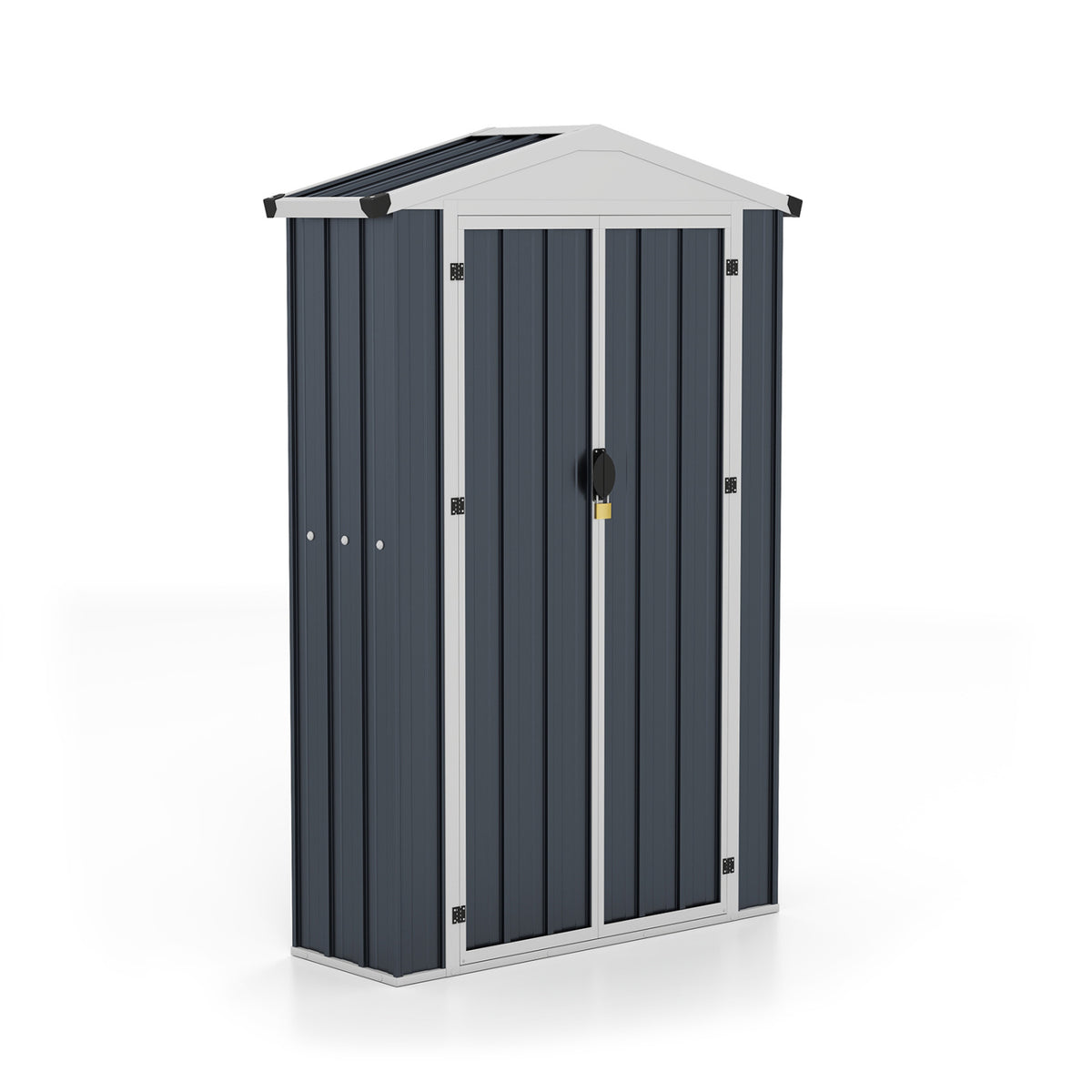 4 x 2 x 6 FT Outdoor Storage Shed with Sloping Roof and Lockable Door-Gray