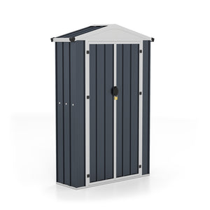 4 x 2 x 6 FT Outdoor Storage Shed with Sloping Roof and Lockable Door-Gray