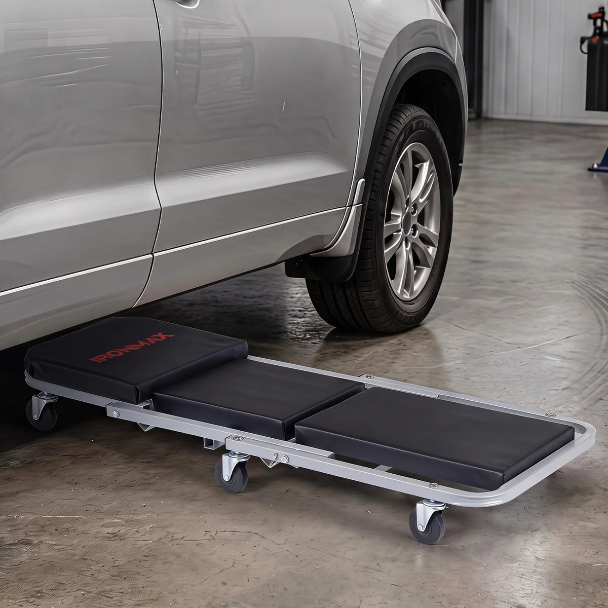 40 inches 2-in-1 Mechanic Creeper & Z-Seat with 6 Swivel CastersBlack view 5