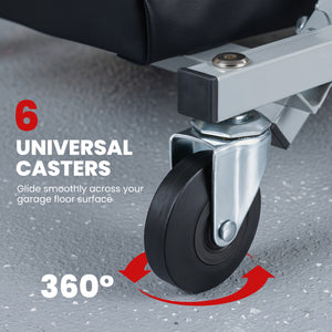 40 inches 2-in-1 Mechanic Creeper & Z-Seat with 6 Swivel CastersBlack view 7
