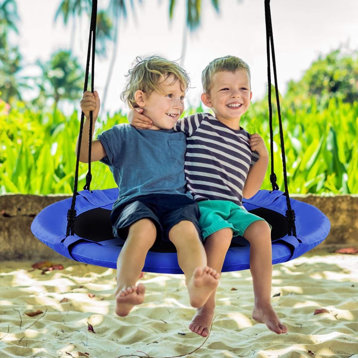 40 Inch Flying Saucer Tree Swing Indoor Outdoor Play Set-Blue view 2