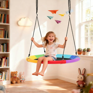 40 Inch Flying Saucer Tree Swing Outdoor Play for Kids view 3