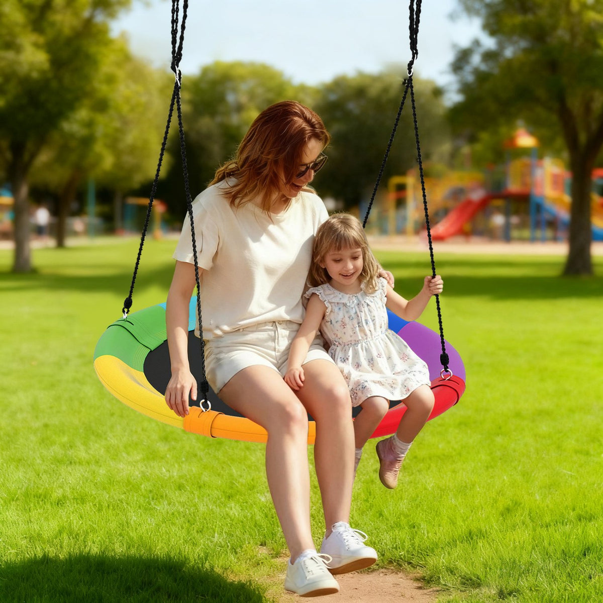 40 Inch Flying Saucer Tree Swing Outdoor Play for Kids view 6