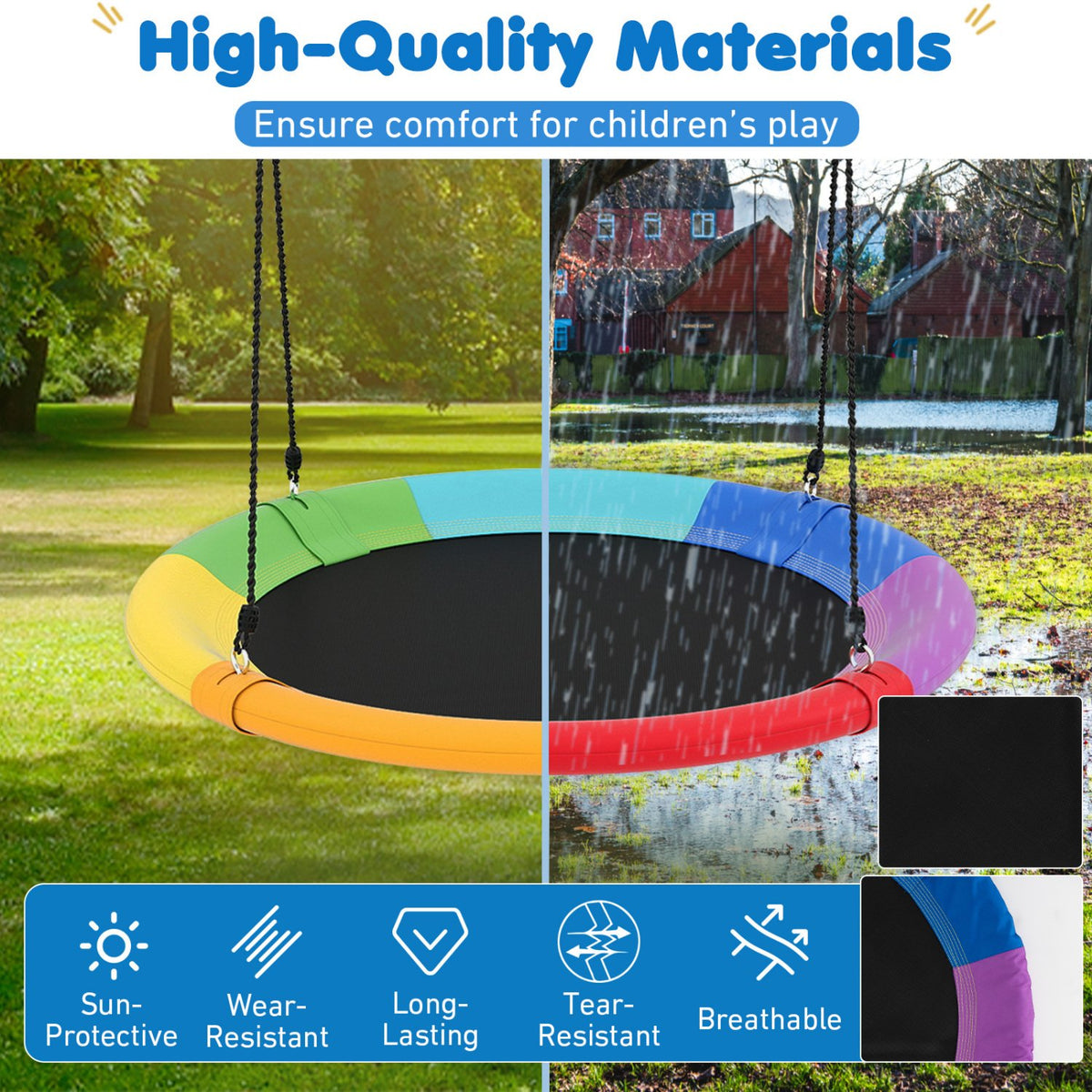 40 Inch Flying Saucer Tree Swing Outdoor Play for Kids view 7