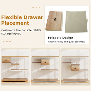40 Inch Console Table Behind Sofa Couch with Storage-Natural view 9