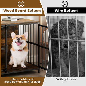 40 Inch Dog Crate Furniture Dog Kennel with Dual Lockable Double Doors-Rustic Brown view 8