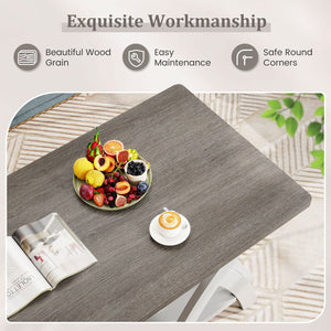 40 Inch Farmhouse Wooden Coffee Table with Storage Shelf with X-shaped Legs-Gray view 8