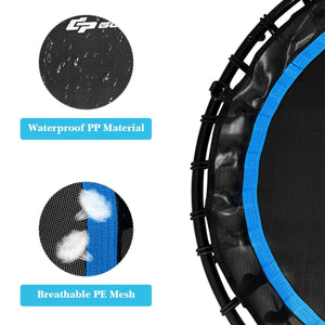 40 Inch Foldable Fitness Rebounder with Resistance Bands Adjustable Home-Blue view 9