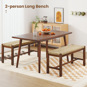 40 Inch Long Wood Bench with Solid Rubber Wood Frame-Walnut view 5