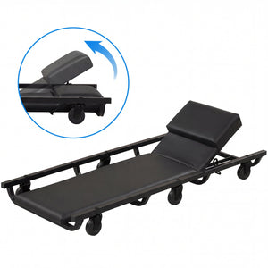 40 Inch Rolling Creeper Padded Mechanic Cart with Adjustable Backrest and Headrest-Black view 4