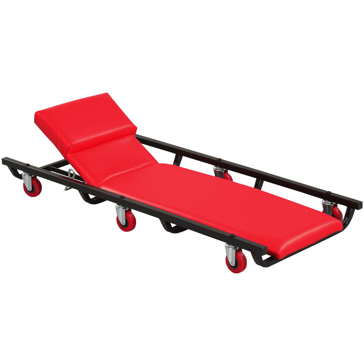 40 Inch Rolling Creeper Padded Mechanic Cart with Adjustable Backrest and Headrest-Red view 4