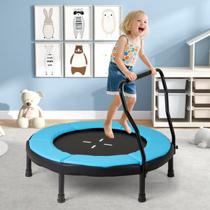 40 Inch Trampoline for Kids Indoor Outdoor Fitness Trampoline-Blue view 2