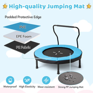40 Inch Trampoline for Kids Indoor Outdoor Fitness Trampoline-Blue view 7