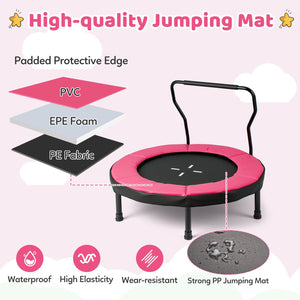 40 Inch Trampoline for Kids Indoor Outdoor Fitness Trampoline-Pink view 7