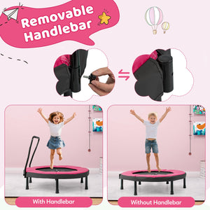 40 Inch Trampoline for Kids Indoor Outdoor Fitness Trampoline-Pink view 9