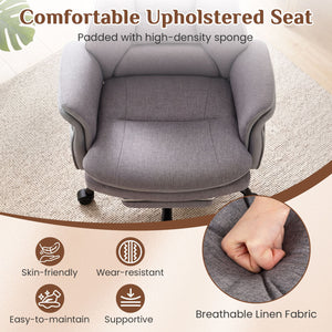 400 LBS Ergonomic Big and Tall Office Chair with Faux Leather-Gray view 9