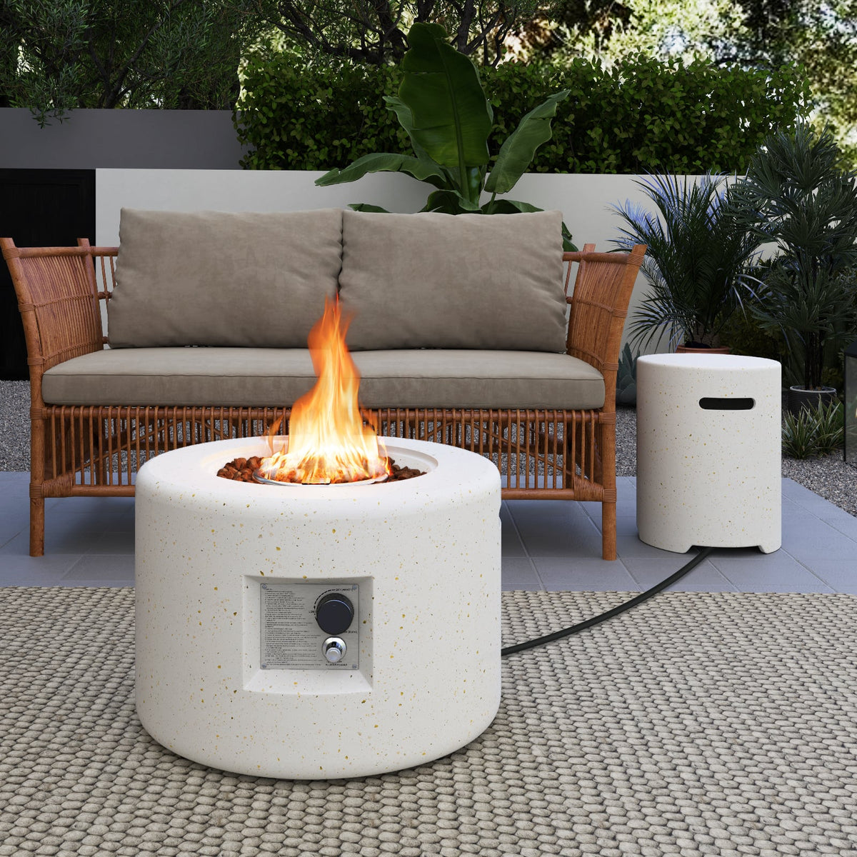 40 000 BTU Fire Pit Table Set with Hideaway Tank Holder view 3