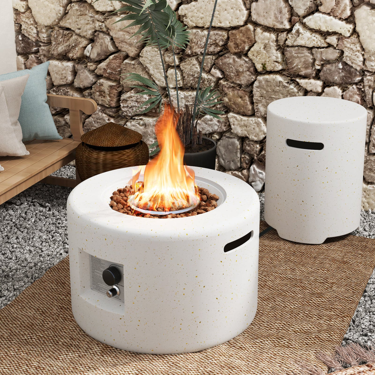 40 000 BTU Fire Pit Table Set with Hideaway Tank Holder view 6