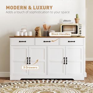 Sideboard Buffet Cabinet with Storage, Modern Coffee Bar Cabinet with 3 Drawers and Adjustable Shelves – view 12