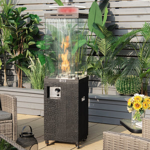 41 000 BTU Propane Patio Heater with Lockable Wheels-Black view 2
