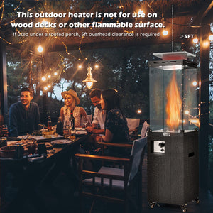 41 000 BTU Propane Patio Heater with Lockable Wheels-Black view 5