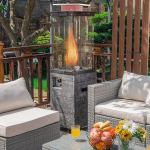 41 000 BTU Propane Patio Heater with Lockable Wheels-Dark Gray view 2