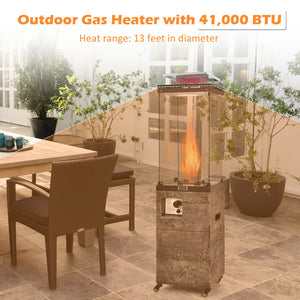 41 000 BTU Propane Patio Heater with Lockable Wheels-Dark Gray view 4