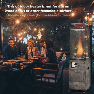 41 000 BTU Propane Patio Heater with Lockable Wheels-Dark Gray view 6