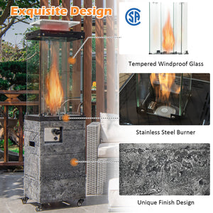 41 000 BTU Propane Patio Heater with Lockable Wheels-Dark Gray view 7