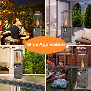 41 000 BTU Propane Patio Heater with Lockable Wheels-Dark Gray view 8
