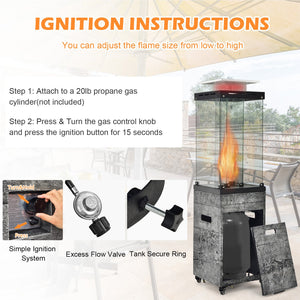41 000 BTU Propane Patio Heater with Lockable Wheels-Dark Gray view 9