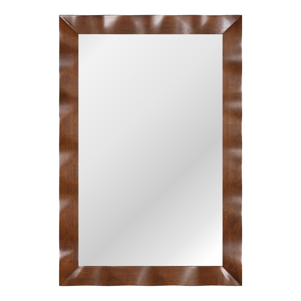 41.5 x 28 inches Farmhouse Wall Mirror with Solid Wood Frame-Brown view 4