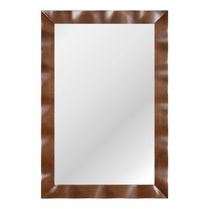 41.5 x 28 inches Farmhouse Wall Mirror with Solid Wood Frame-Brown view 4