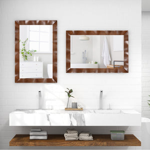 41.5 x 28 inches Farmhouse Wall Mirror with Solid Wood Frame-White view 4
