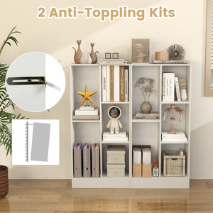 41 Inches 5-Cube Floor Bookcase with 2 Anti-Tipping Kits-White view 7