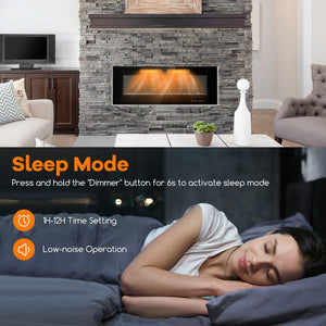 42/50/60/72 Inch Ultra-Thin Electric Fireplace with Decorative Crystals-50 inches view 7