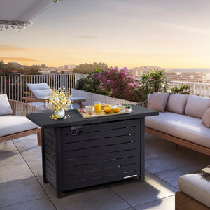 42 Inch 60 000 BTU Rectangular Propane Fire Pit Table with Waterproof Cover view 5