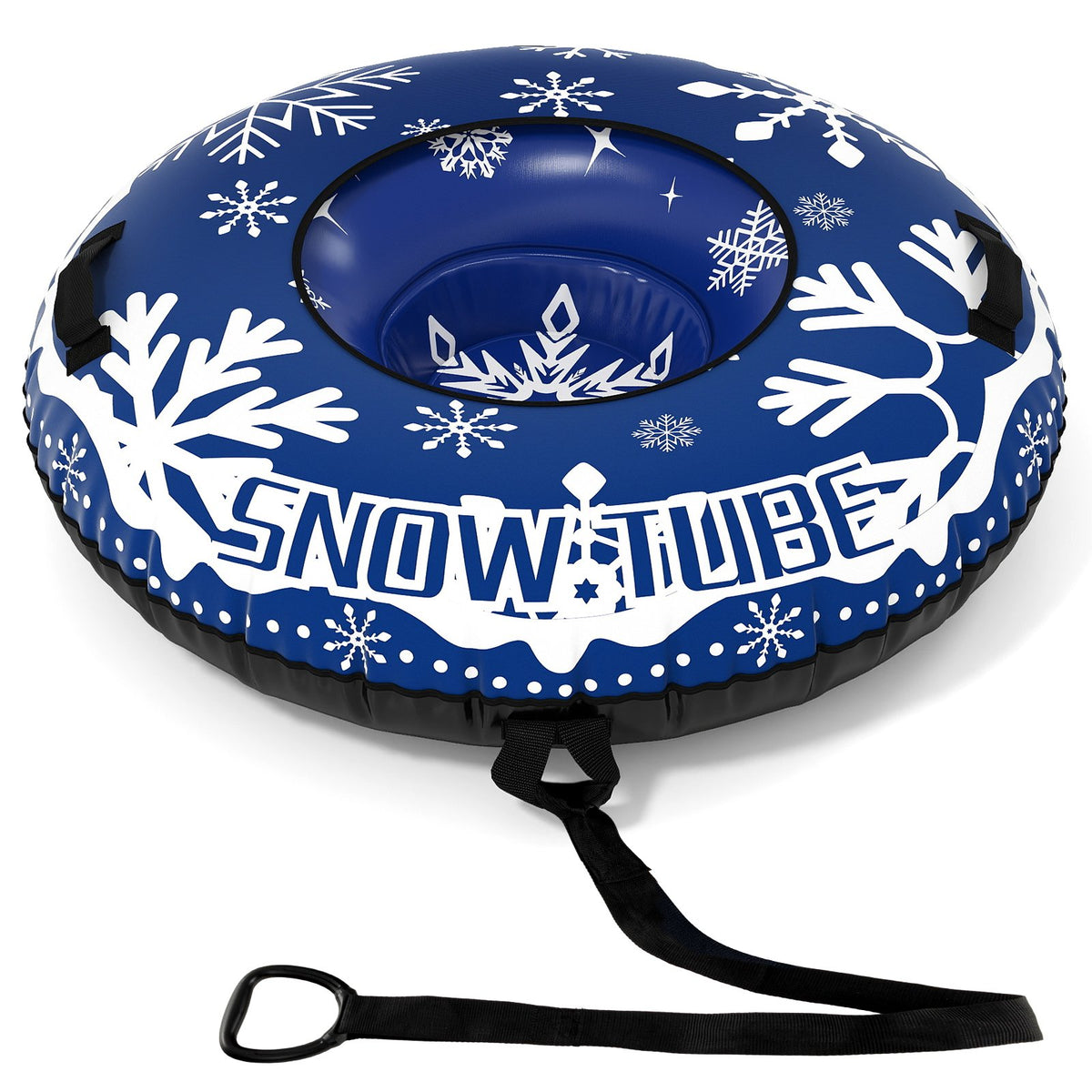 42 inches Heavy-duty Inflatable Snow Tube with Detachable Tow Strap-Blue view 3