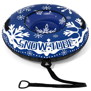 42 inches Heavy-duty Inflatable Snow Tube with Detachable Tow Strap-Blue view 3