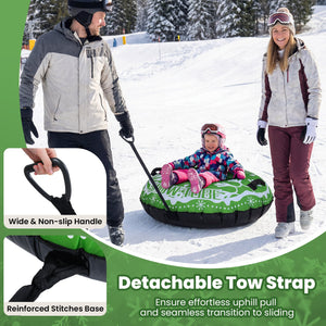 42 inches Heavy-duty Inflatable Snow Tube with Detachable Tow Strap-Green view 8