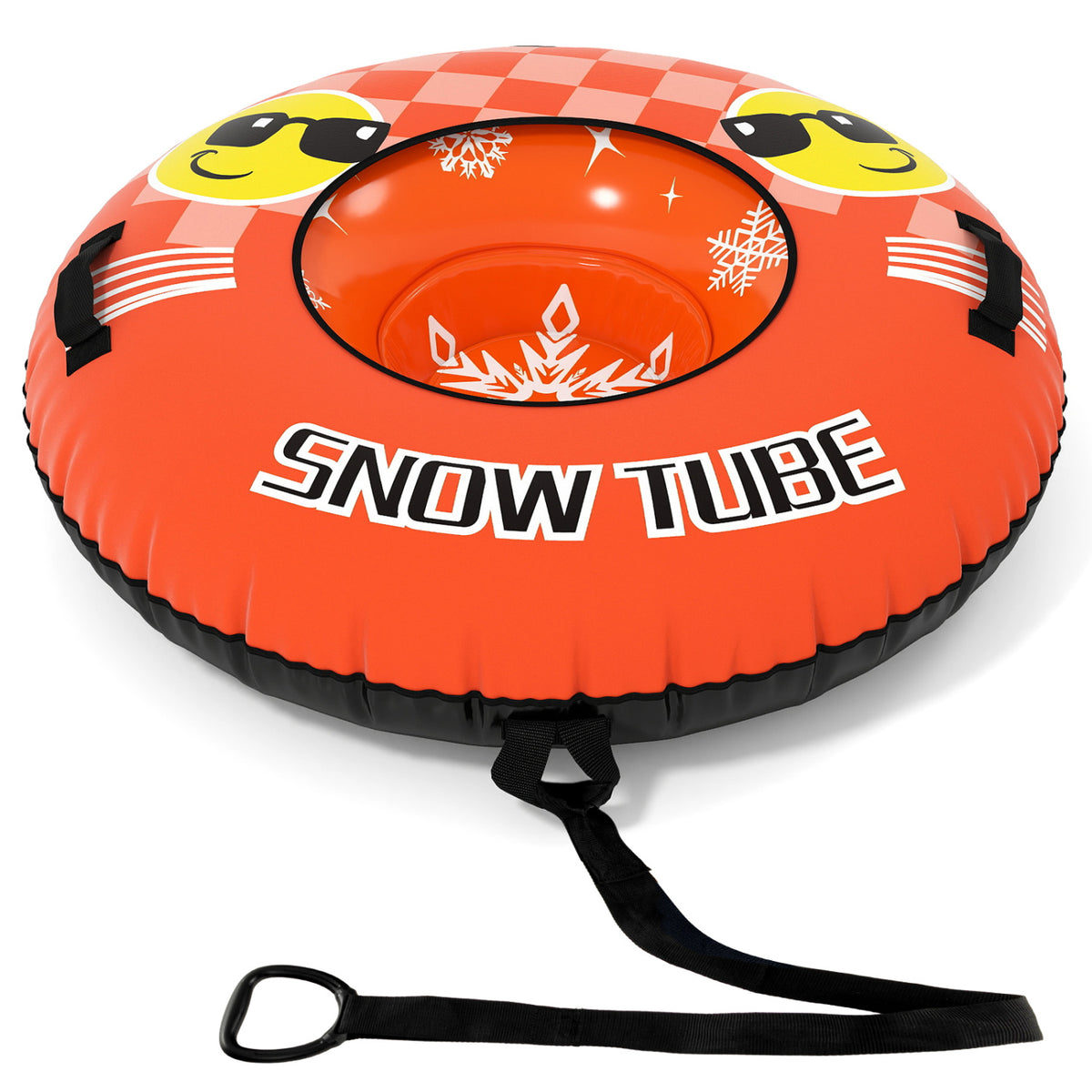 42 inches Heavy-duty Inflatable Snow Tube with Detachable Tow Strap-Orange