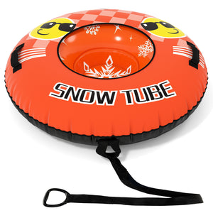 42 inches Heavy-duty Inflatable Snow Tube with Detachable Tow Strap-Orange