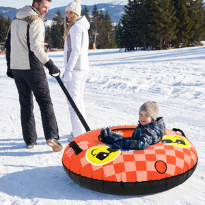 42 inches Heavy-duty Inflatable Snow Tube with Detachable Tow Strap-Orange view 2