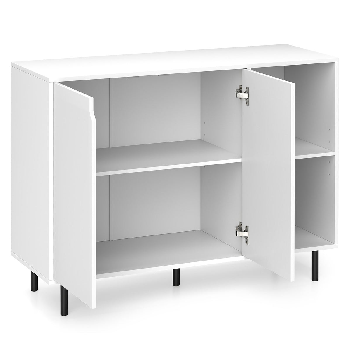 42 Inch Sideboard Buffet Cabinet Kitchen with Adjustable Shelves-White view 4