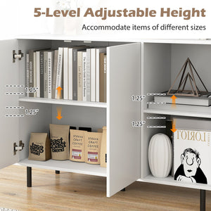 42 Inch Sideboard Buffet Cabinet Kitchen with Adjustable Shelves-White view 8