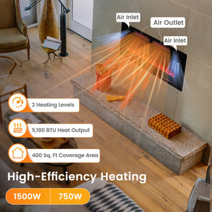 42 Inch Ultra-Thin Electric Fireplace with Decorative Crystals and Smart APP Control-42 inch view 8