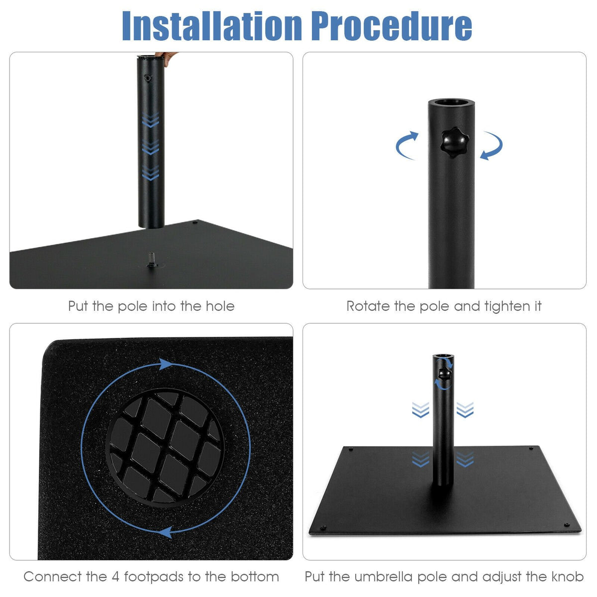 42 LBS Weighted 25 Inch Square Patio Umbrella Base view 7