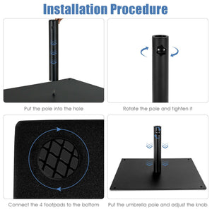 42 LBS Weighted 25 Inch Square Patio Umbrella Base view 7