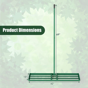 42 x 10 Inch Lawn Leveling Rake with Ergonomic Handle-Green view 3